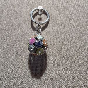 Coach RARE 3D Signature Pave Crystal Sphere Keychain